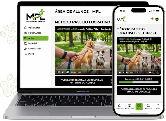 Mockup das Telas do Curso MPL